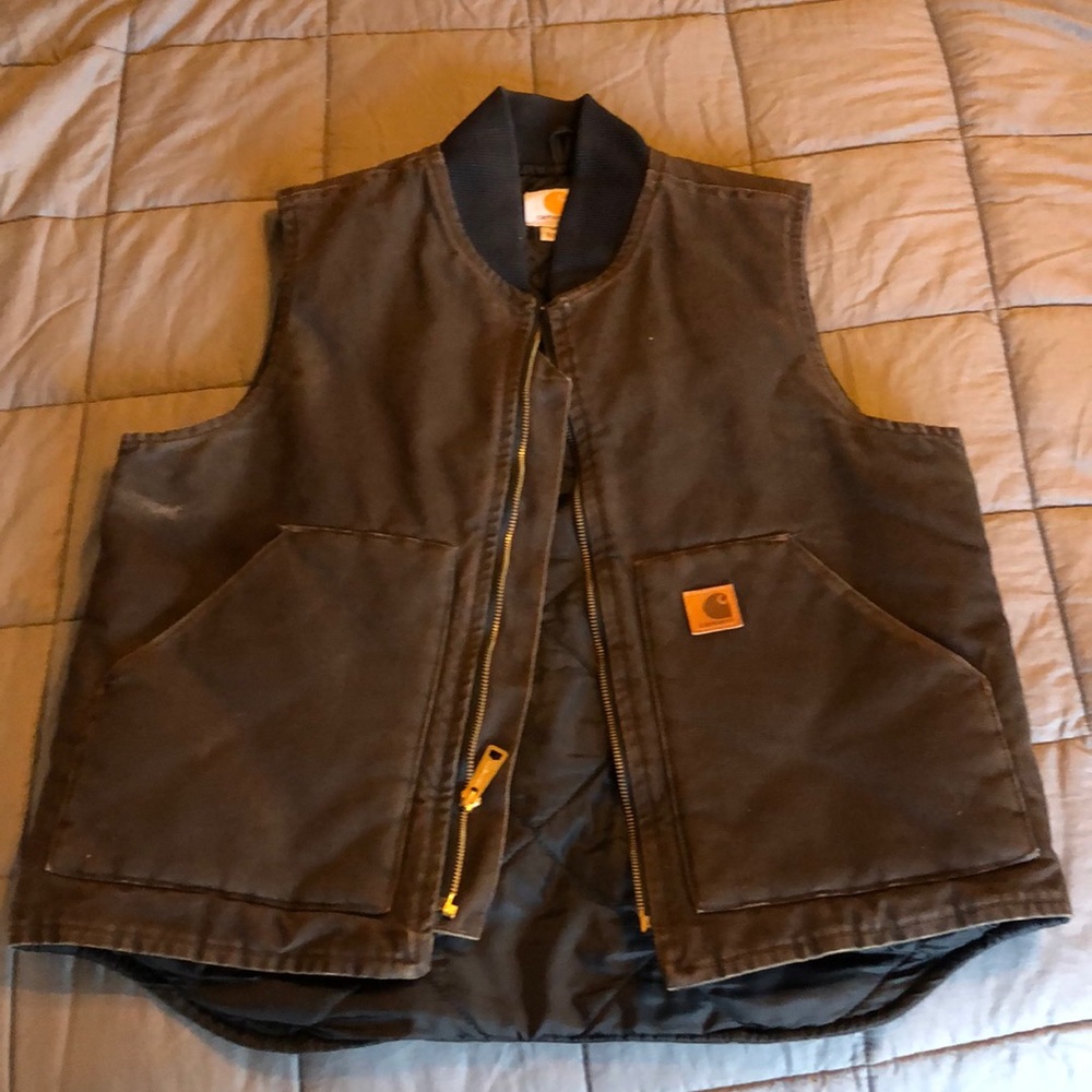 Brown Carhartt canvas Work Vest